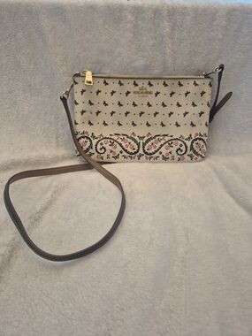 Coach Floral Paisley Crossbody Bag in Cream And Black